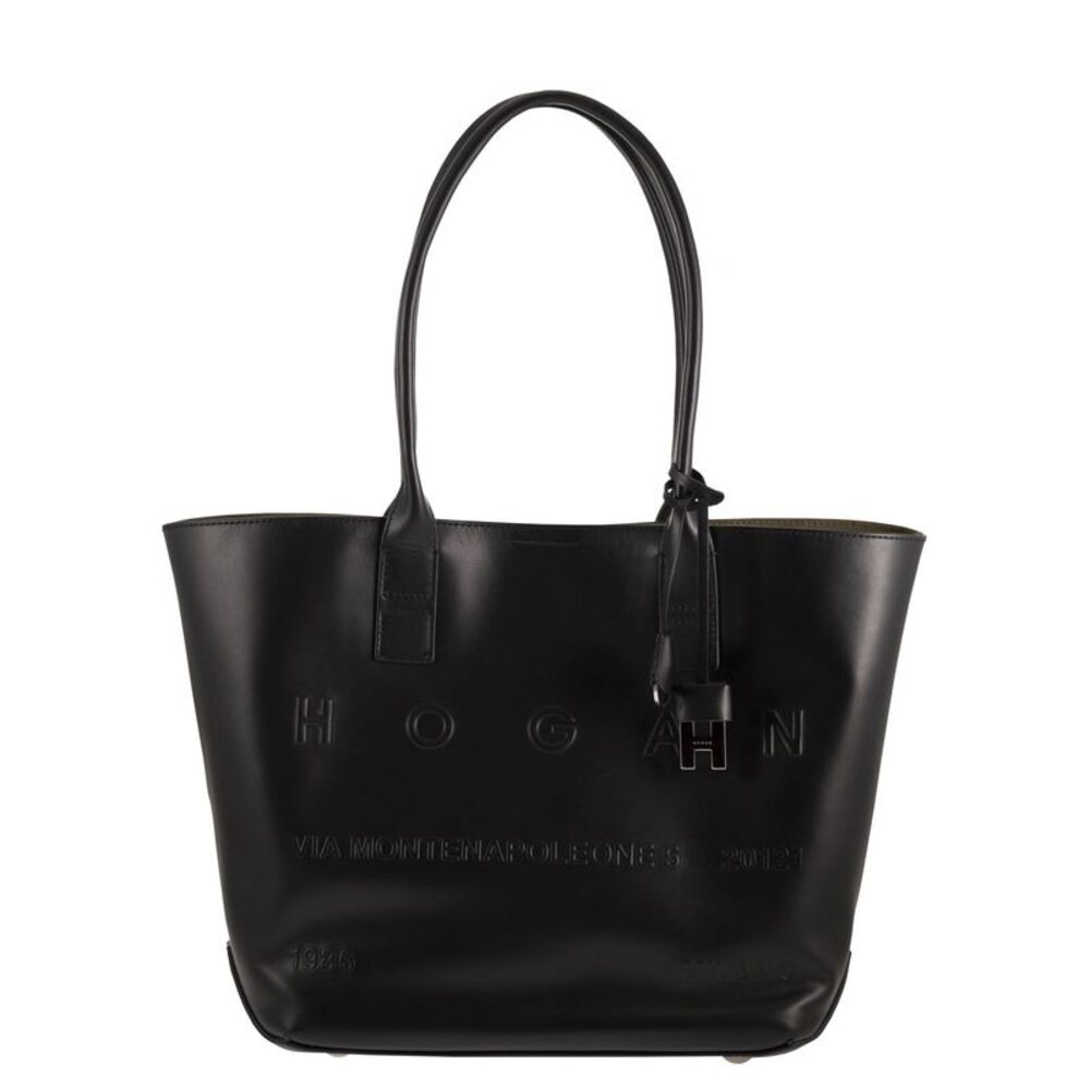 Hogan Women Leather Tote Bag With Embossed Logo